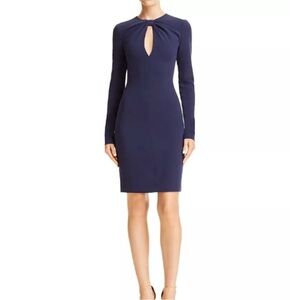 Black Halo Aerin Keyhole Sheath Dress Navy size 4